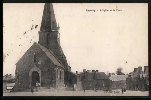 AK Roncey, L`Église et la Place