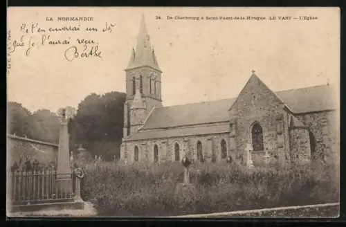 AK Le Vast, L`Église de Cherbourg à Saint-Vaast-de-la-Hougue