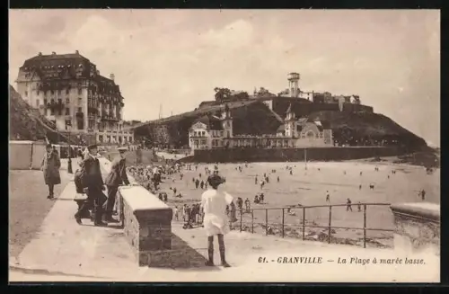 AK Granville, La Plage à marée basse