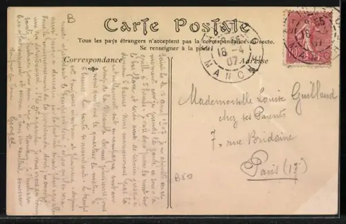 AK Saint-Lo, L`écluse et vue sur l`église en arrière-plan