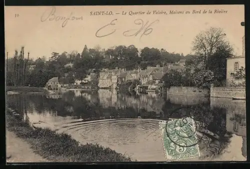 AK Saint-Lo, Le Quartier de Valorie, Maisons au Bord de la Rivière