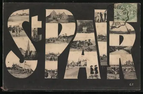 AK St-Pair, Collage illustrant des scènes locales et des bâtiments historiques