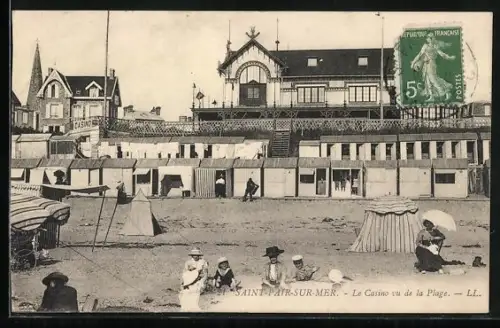 AK Saint-Pair-sur-Mer, Le Casino vu de la Plage