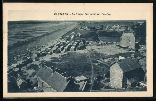 AK Carolles, La Plage, Vue prise des Falaises