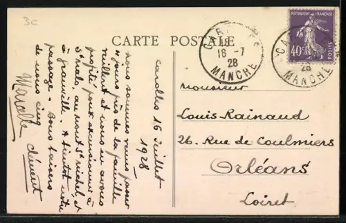 AK Carolles, La Plage, Vue prise des Falaises