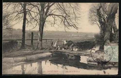 AK Saint-Pair, Un coin de la Rivière