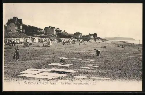 AK Saint-Pair-sur-Mer, La Plage, vue générale