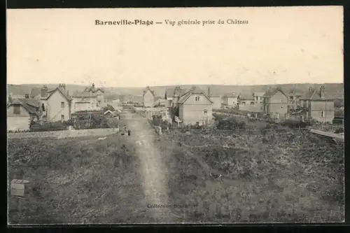 AK Barneville-Plage, Vue générale prise du Château
