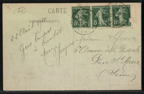 AK Landemer, La Roche Aïrail et les Chalets avec vue sur la mer