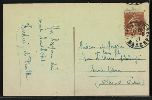 AK Mont-Saint-Michel, Vue générale de l`abbaye et du village avec une calèche au premier plan