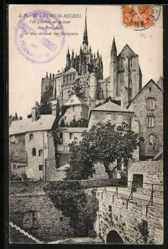 AK Mont-St-Michel, Vue générale de la tour des Remparts