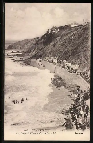 AK Granville, La Plage à l`heure du Bain