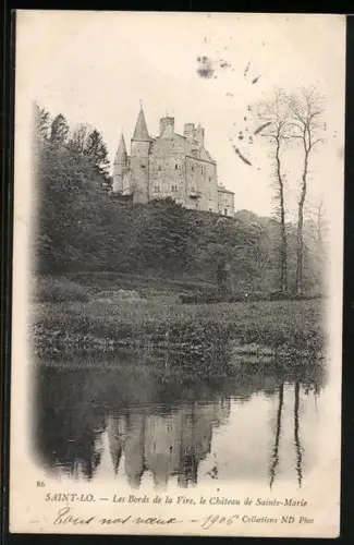 AK Saint-Lô, Les Bords de la Vire, le Château de Sainte-Marie