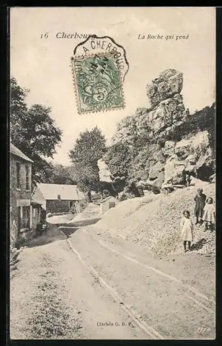AK Cherbourg, La Roche qui pend