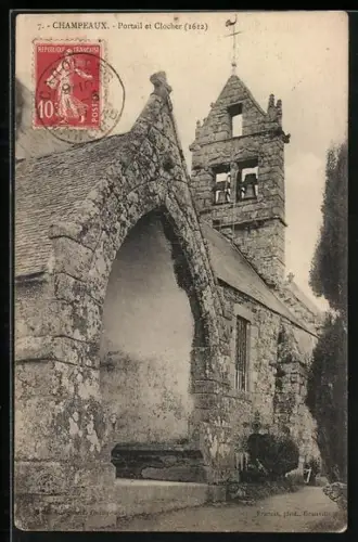 AK Champeaux, Portail et Clocher, 1663
