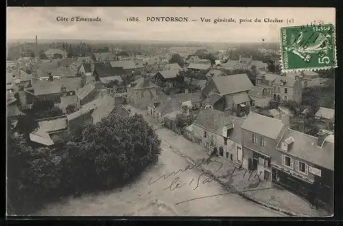 AK Pontorson, Vue générale, prise du Clocher