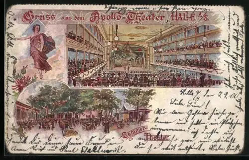 Lithographie Halle a. S., Apollo-Theater, Sommer-Theater
