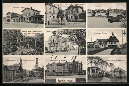 AK Steele /Ruhr, Bahnhof Nord, Laurentius-Hospital, Gymnasium