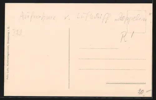 AK Köln, Luftaufnahme vom Luftschiff Zeppelin