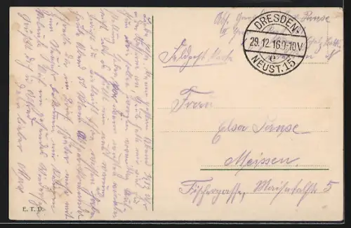 AK Dresden, Blick vom Neustädter Ufer