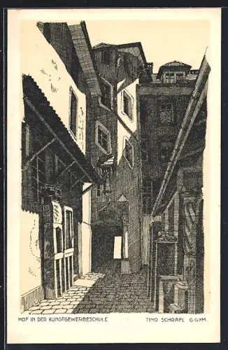 Künstler-AK Luzern, Hof in der Kunstgewerbeschule