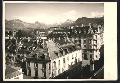 AK Luzern, Panorama mit Bergen