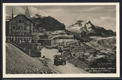 AK Klausen-Passhöhe, Hotel Klausen-Passhöhe mit Scheerhorn