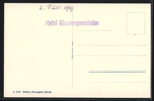 AK Klausen-Passhöhe, Hotel Klausen-Passhöhe mit Scheerhorn