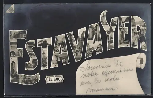 AK Estavayer-le-Lac, Teilansichten vom Ort im Schriftzug Estavayer