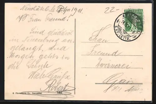 AK Neuchâtel, Kirche, Denkmal, Turm