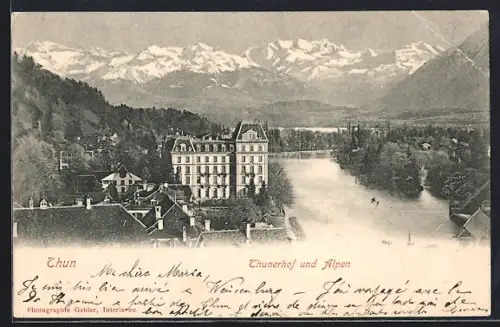 AK Thun, Hotel Thunerhof und Alpen