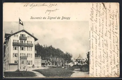 AK Bougy, Ortspartie mit Hotel