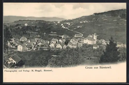 AK Bäretswil, Teilansicht mit Strassenpartie