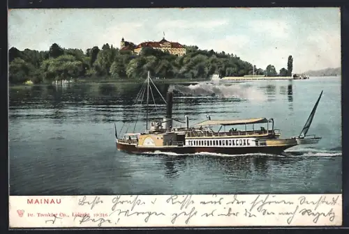 AK Mainau, Dampfer auf dem Bodensee