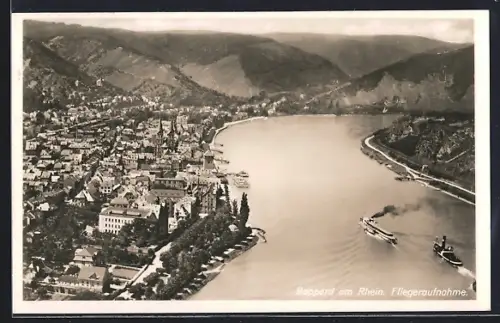 AK Boppard am Rhein, Teilansicht, Fliegeraufnahme