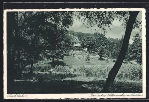 AK Saarbrücken, Forsthaus am Deutschmühlenweiher