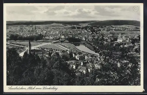 AK Saarbrücken, Ortsansicht vom Winterberg