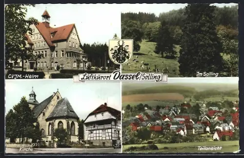 AK Dassel /Solling, CVJM.-Heim, Kirche, Im Solling