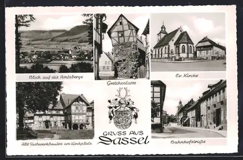 AK Dassel, Gretschenturm, Evangelische Kirche, Bahnhofstrasse