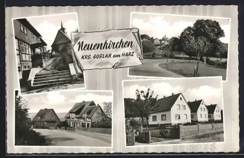 AK Neuenkirchen über Goslar, Strassenpartie, Treppe, Ortspartie