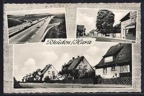 AK Rhüden /Harz, Maate-Seidlung, Autobahnausfahrt, Hildesheimer Strasse