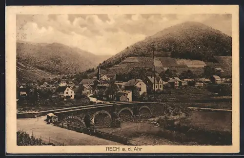 AK Rech a. d. Ahr, Teilansicht mit Brücke