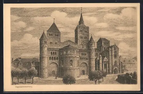 Künstler-AK Trier, Dom und Liebfrauenkirche