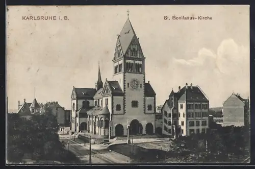 AK Karlsruhe i. B., St. Bonifacius-Kirche