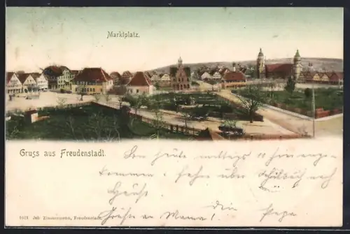 AK Freudenstadt, Marktplatz aus der Vogelschau