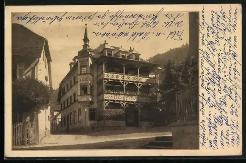 AK Bad Teinach /Württ. Schwarzwald, Gasthof zum Goldenen Fass Carl Wagner