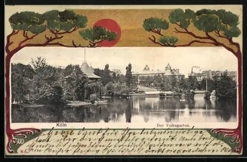 AK Köln-Neustadt, Idyll im Volksgarten