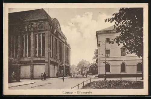 AK Lennep, Kölnerstrasse mit Geschäft