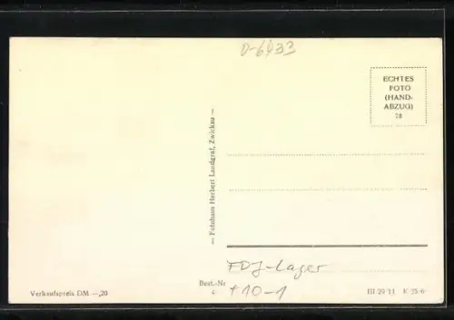 AK Scheibe-Alsbach, FDJ-Lager mit Zelten