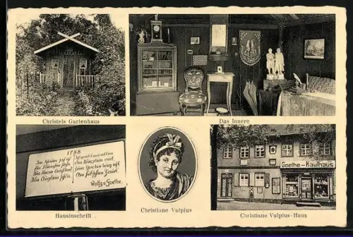 AK Bad Lauchstädt i. Thür., Portrait Christiane Vulpius, Christels Gartenhaus